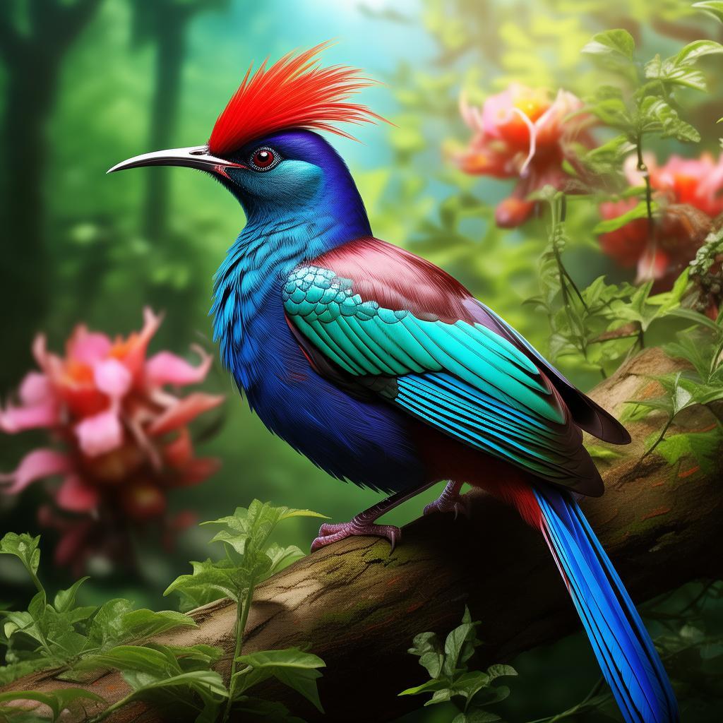朱背啄花鸟