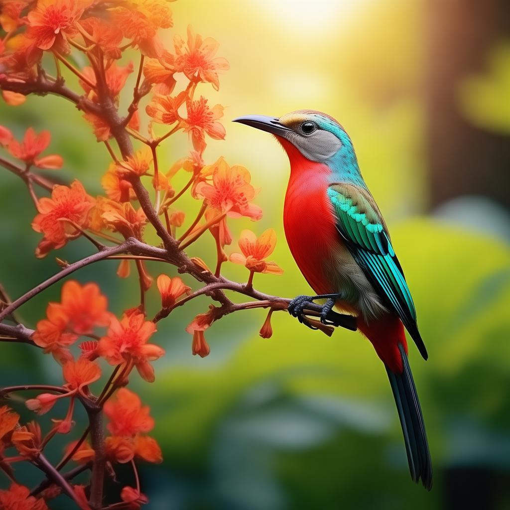 红胸啄花鸟